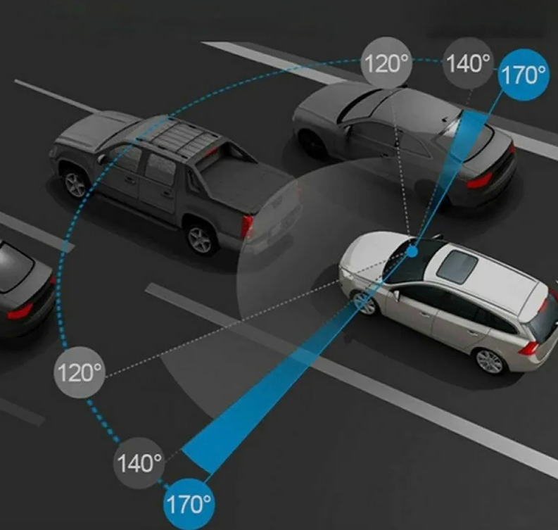 كاميرا سيارة مزدوجة بعدستين وشاشة مرآة 4.3 بوصة