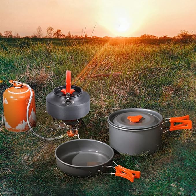 مجموعة تجهيزات المطابخ المحمولة للتخييم-3قطع