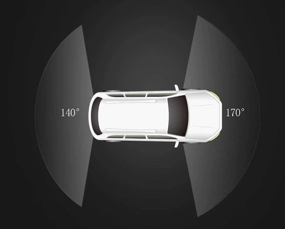 كاميرا سيارة مزدوجة بعدستين وشاشة مرآة 4.3 بوصة